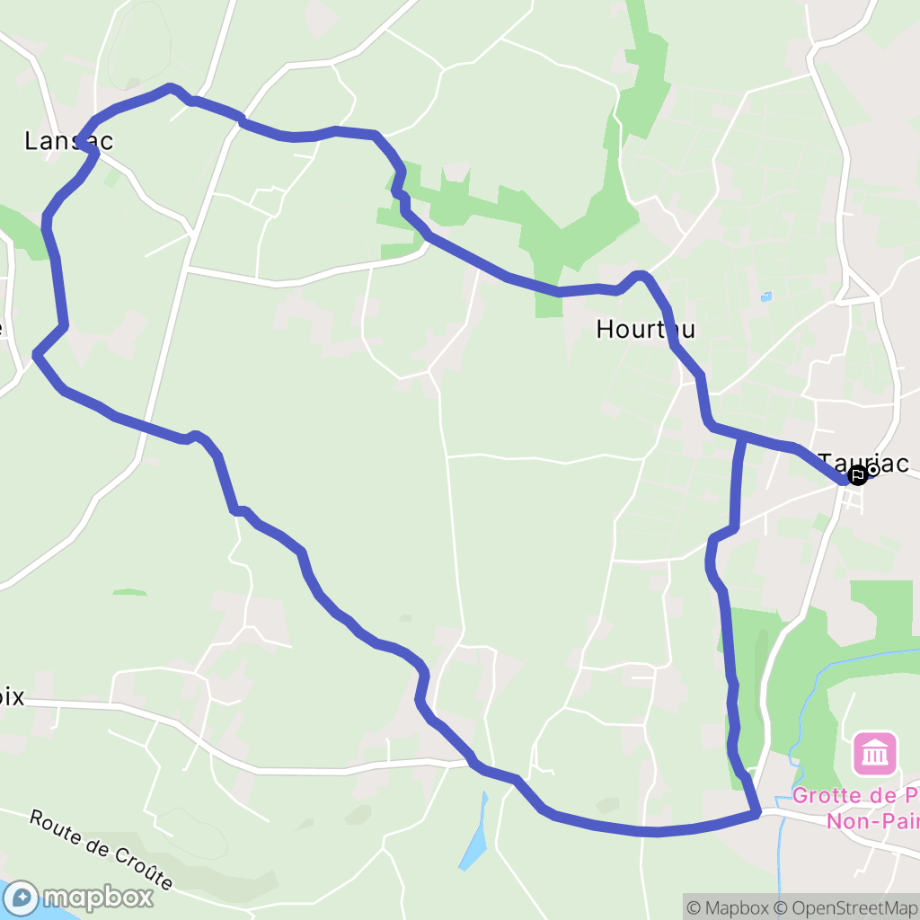 Tauriac : carte du parcours de randonnée - France