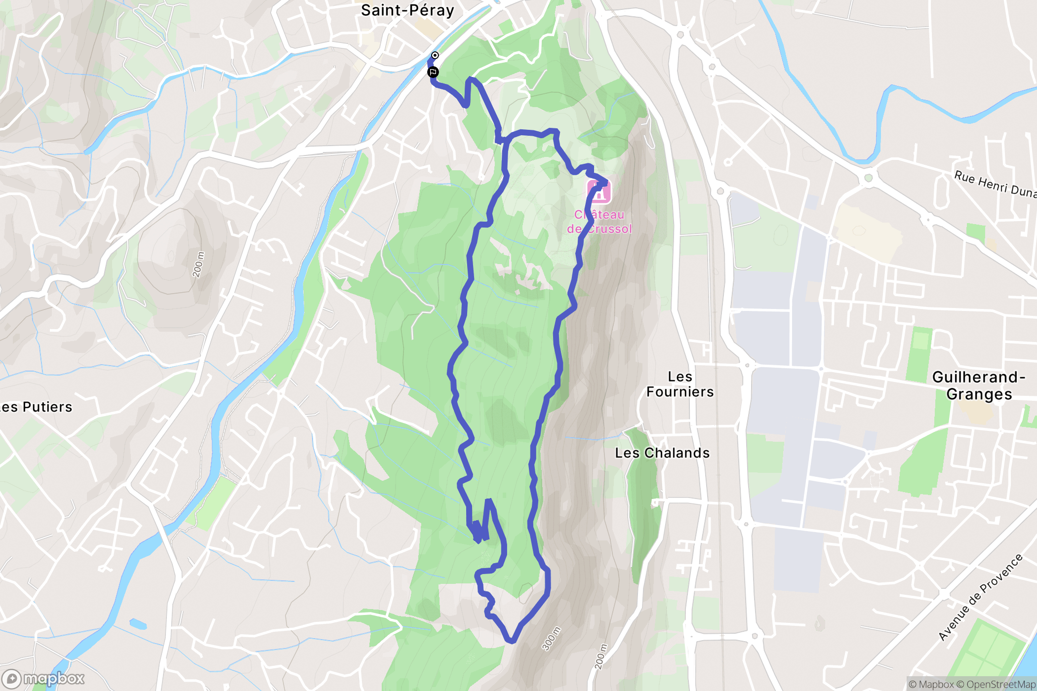 Saint-Péray : carte du parcours de randonnée - France