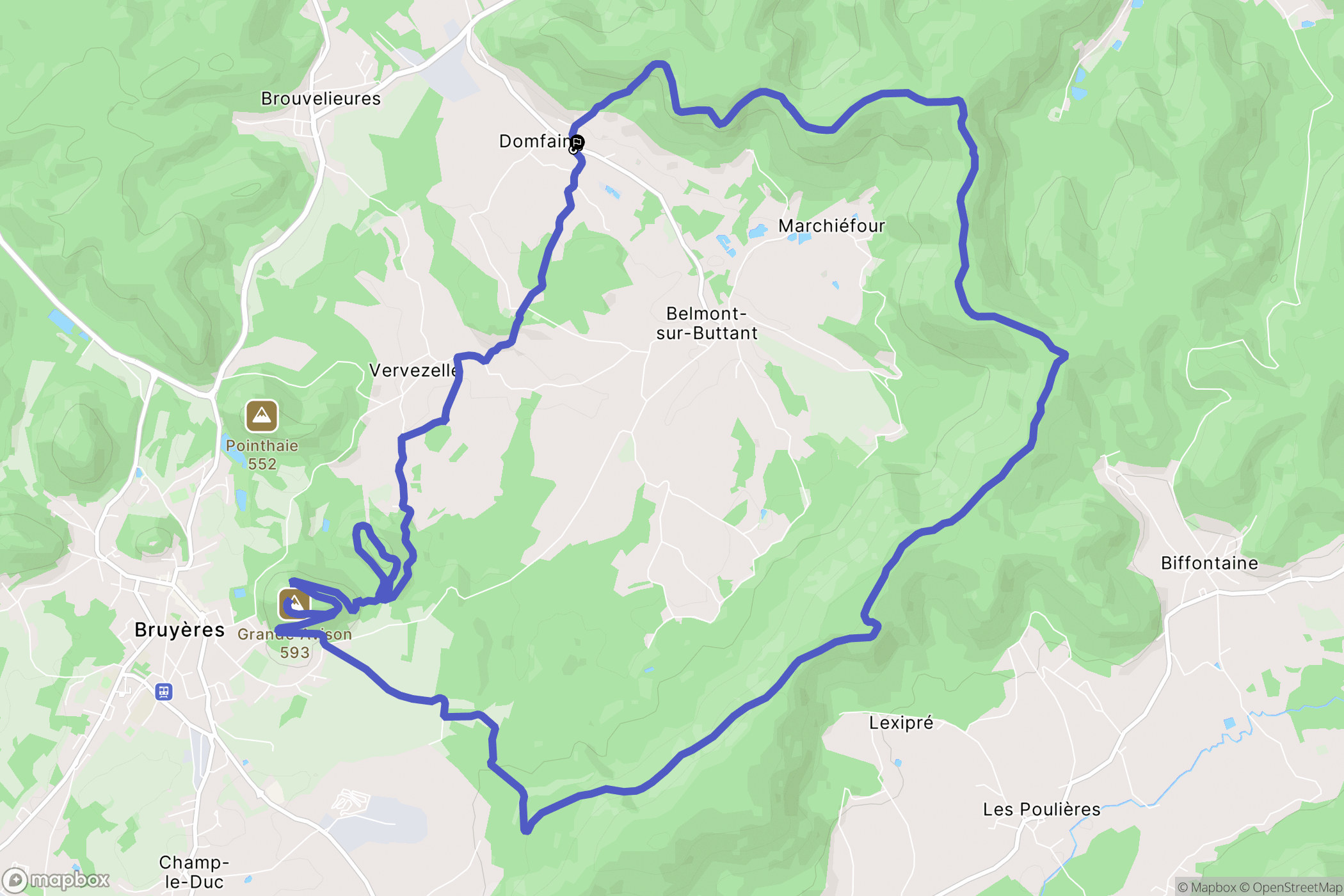 Domfaing : carte du parcours de randonnée - France