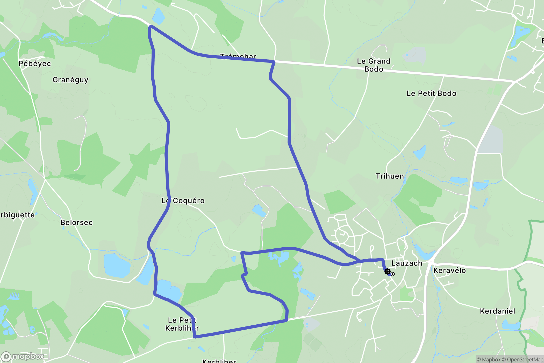 Lauzach : carte du parcours de randonnée - France