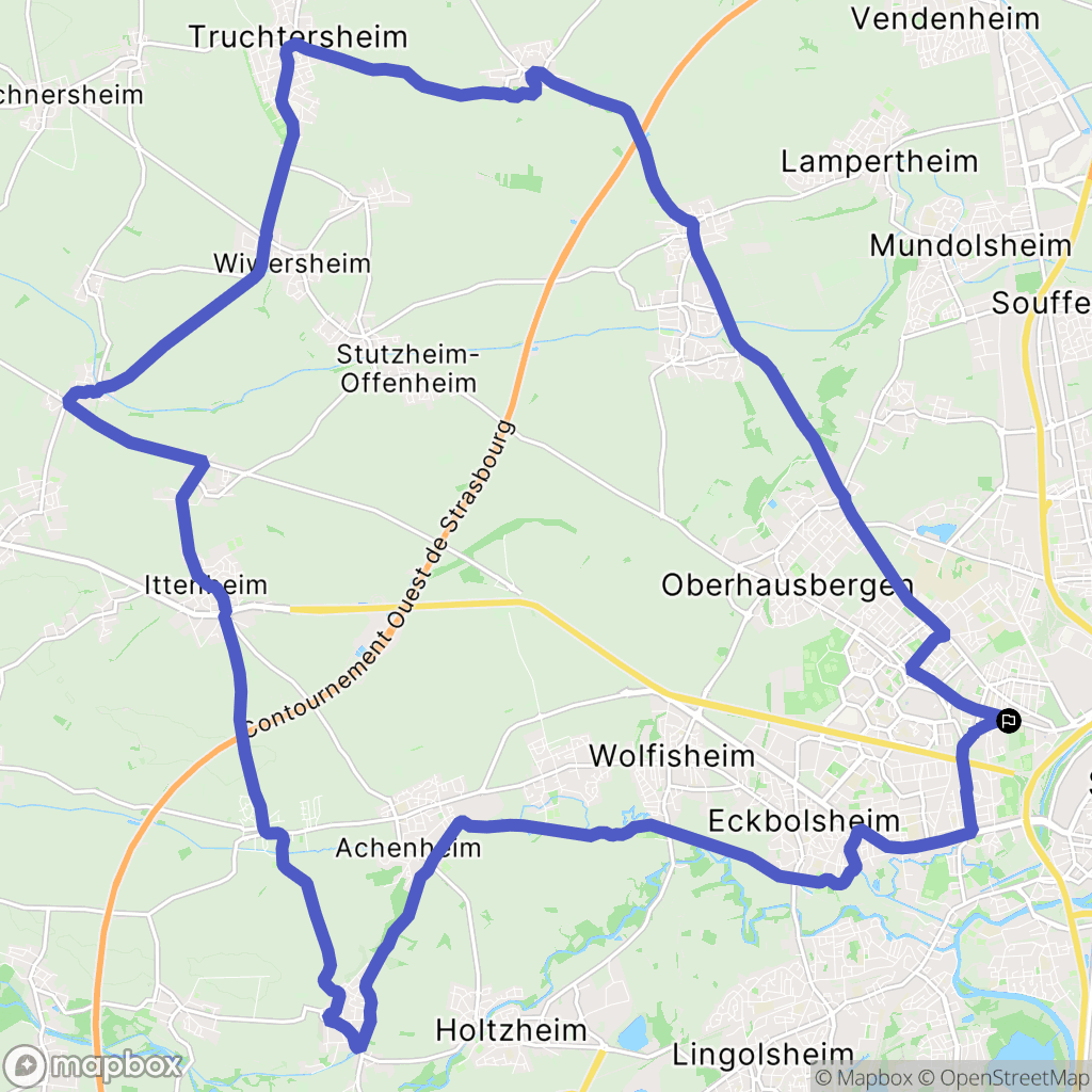 Strasbourg : carte du parcours de randonnée - France