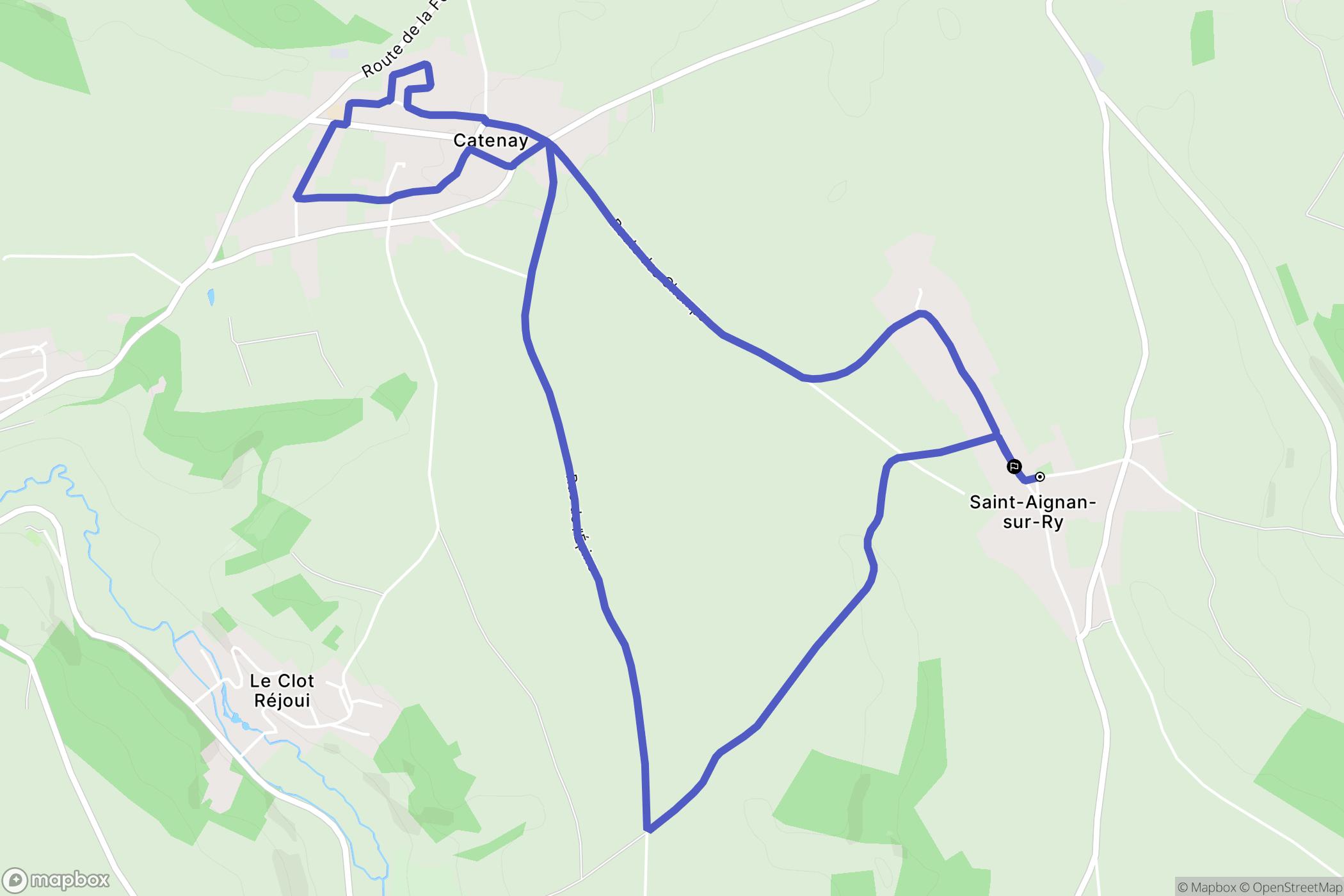 Saint-Aignan-sur-Ry : carte du parcours de randonnée - France