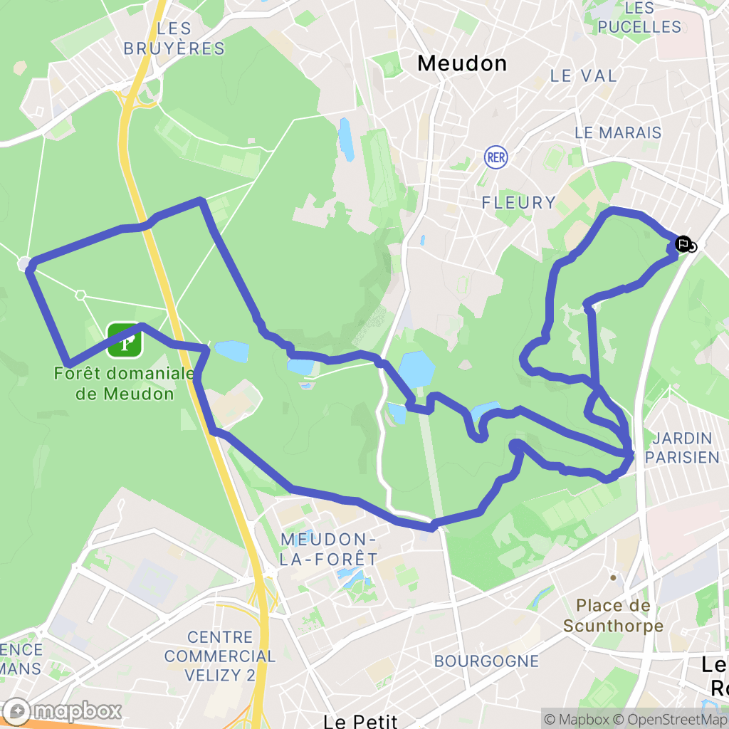 Clamart : carte du parcours de randonnée - France