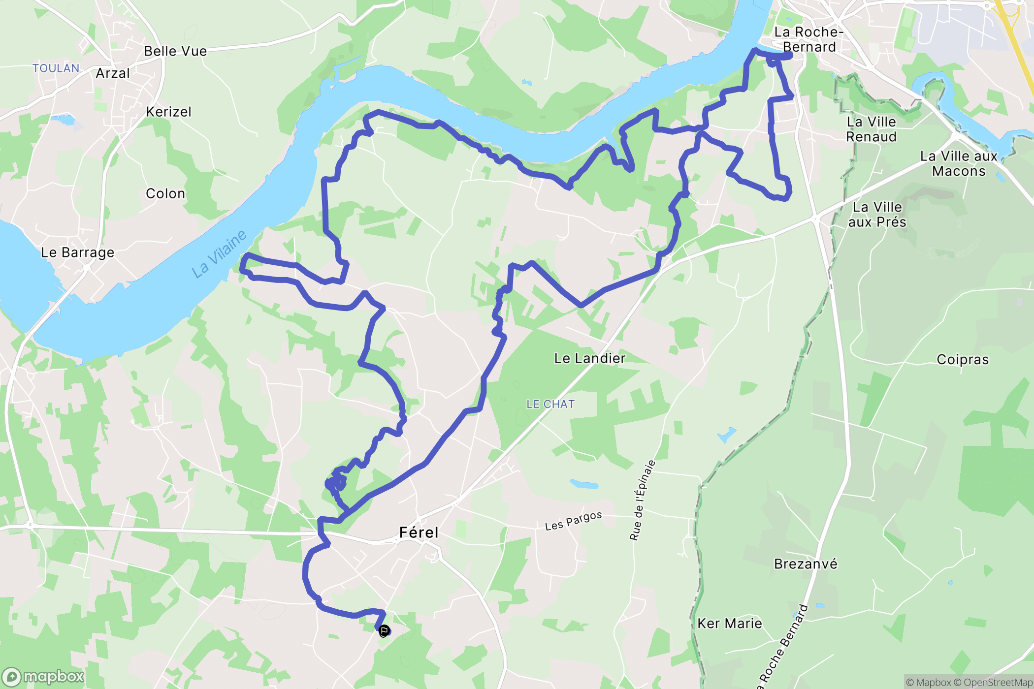 Férel : carte du parcours de randonnée - France