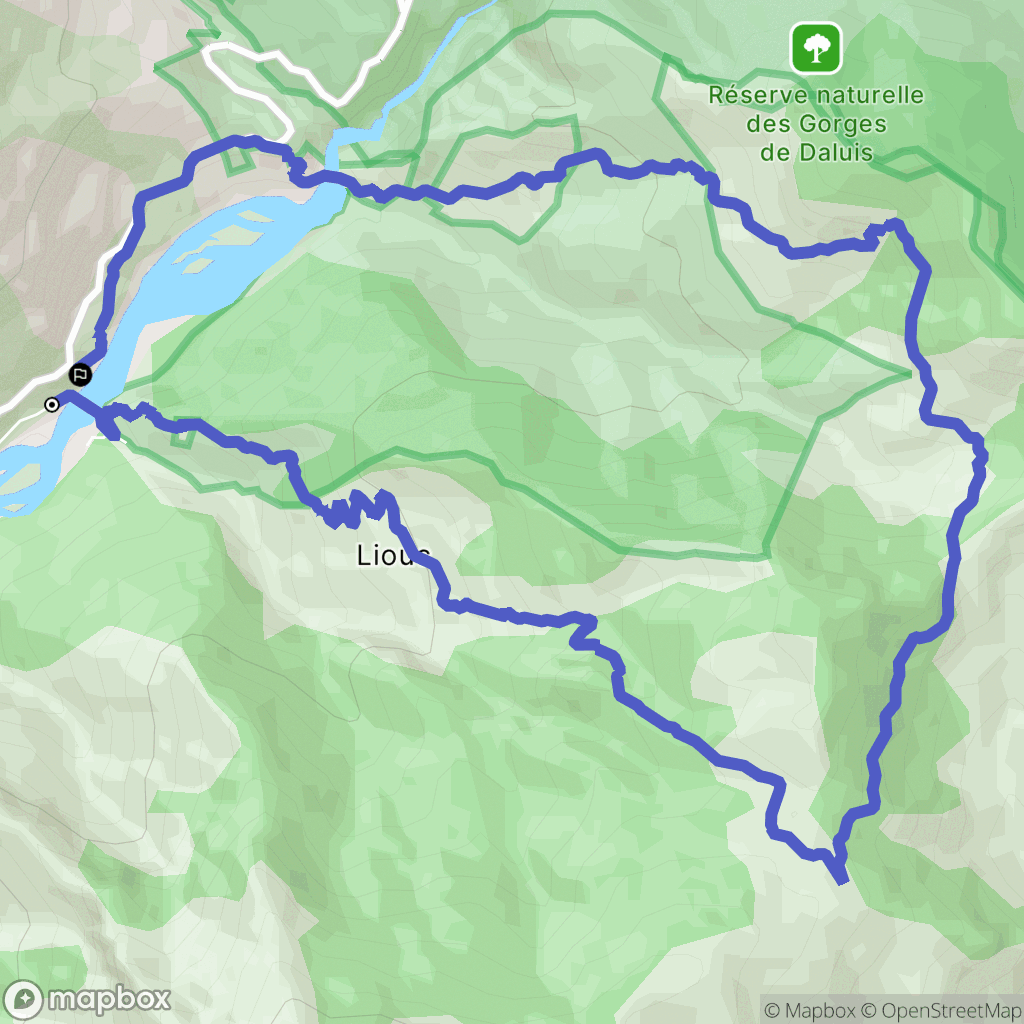 Daluis : carte du parcours de randonnée - France