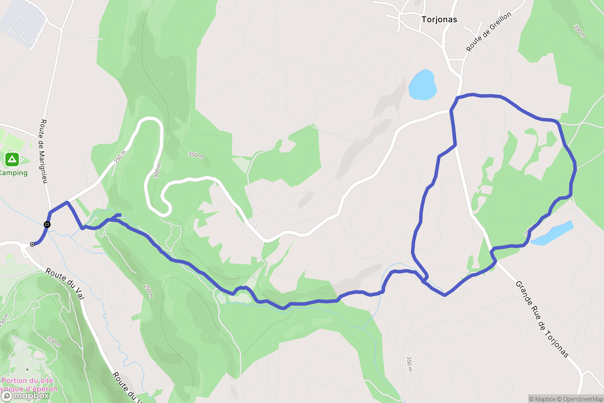 Hières-sur-Amby : carte du parcours de randonnée - France