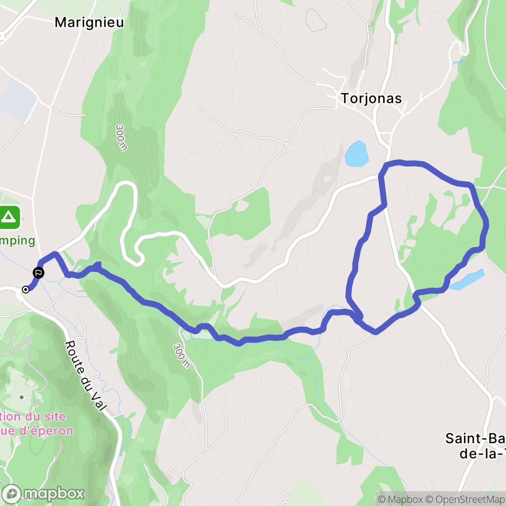Hières-sur-Amby : carte du parcours de randonnée - France