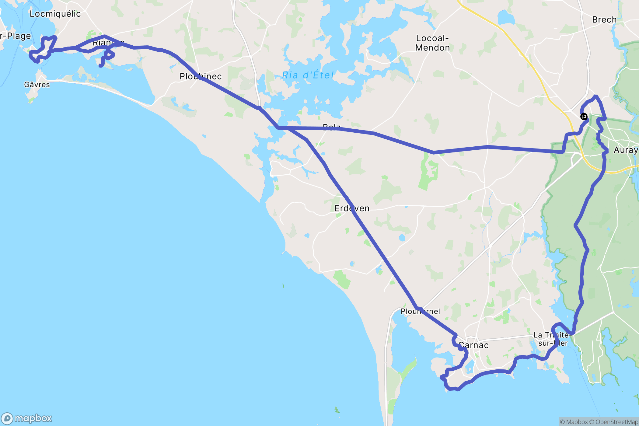 Brech : carte du parcours de randonnée - France