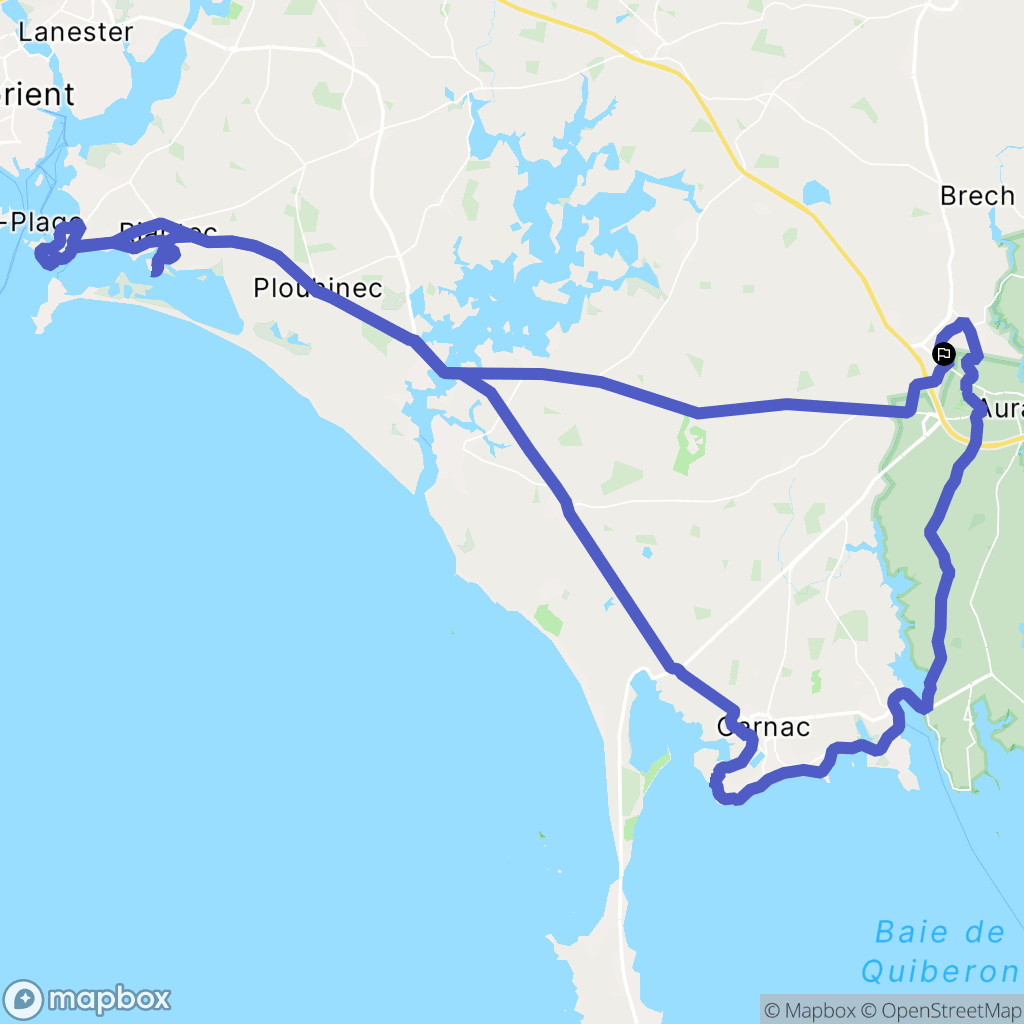 Brech : carte du parcours de randonnée - France