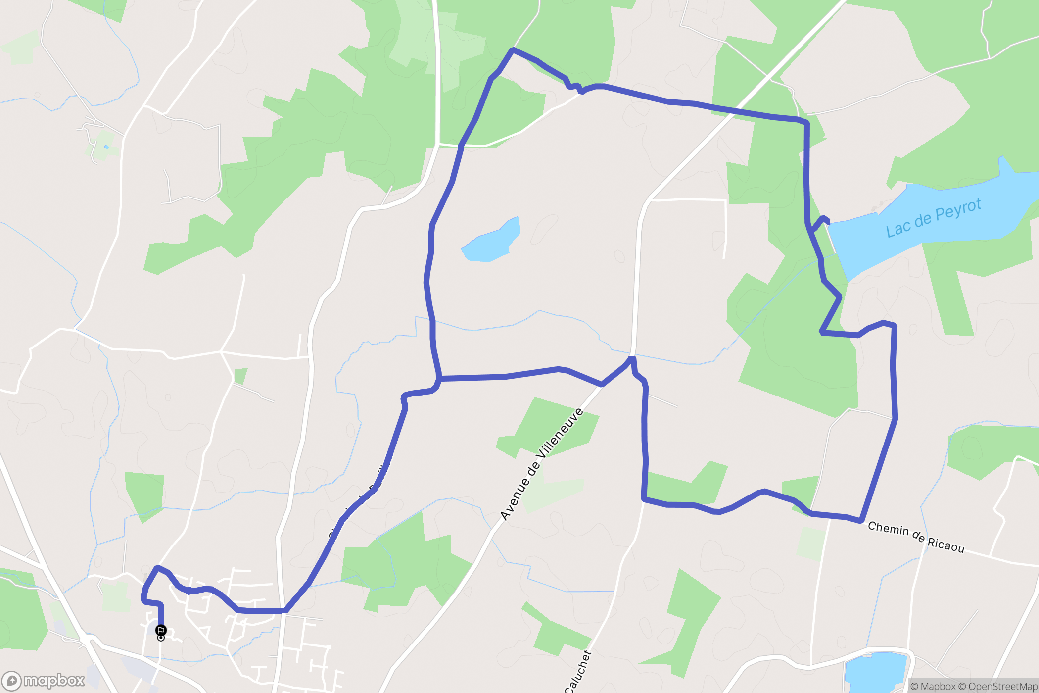 Grenade-sur-l'Adour : carte du parcours de randonnée - France