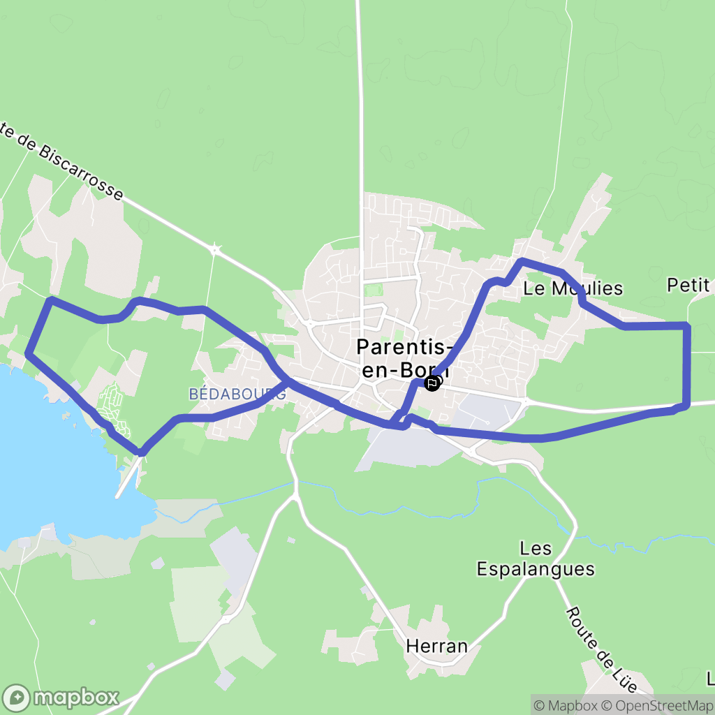 Parentis-en-Born : carte du parcours de randonnée - France