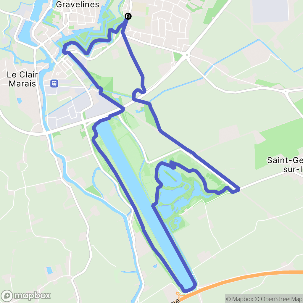 Gravelines : carte du parcours de randonnée - France