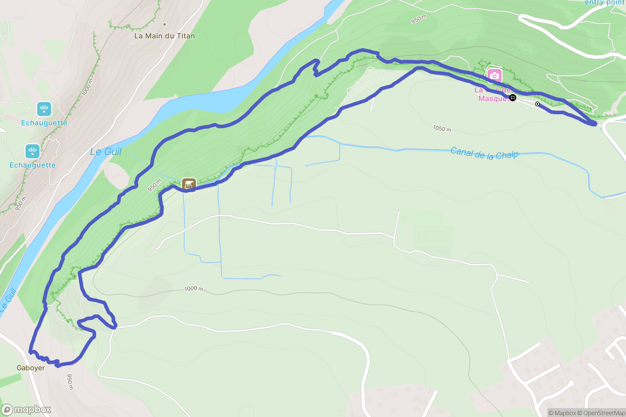Guillestre : carte du parcours de randonnée - France