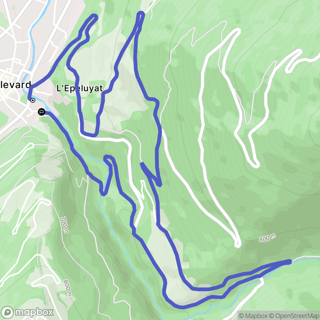 Allevard : carte du parcours de randonnée - France