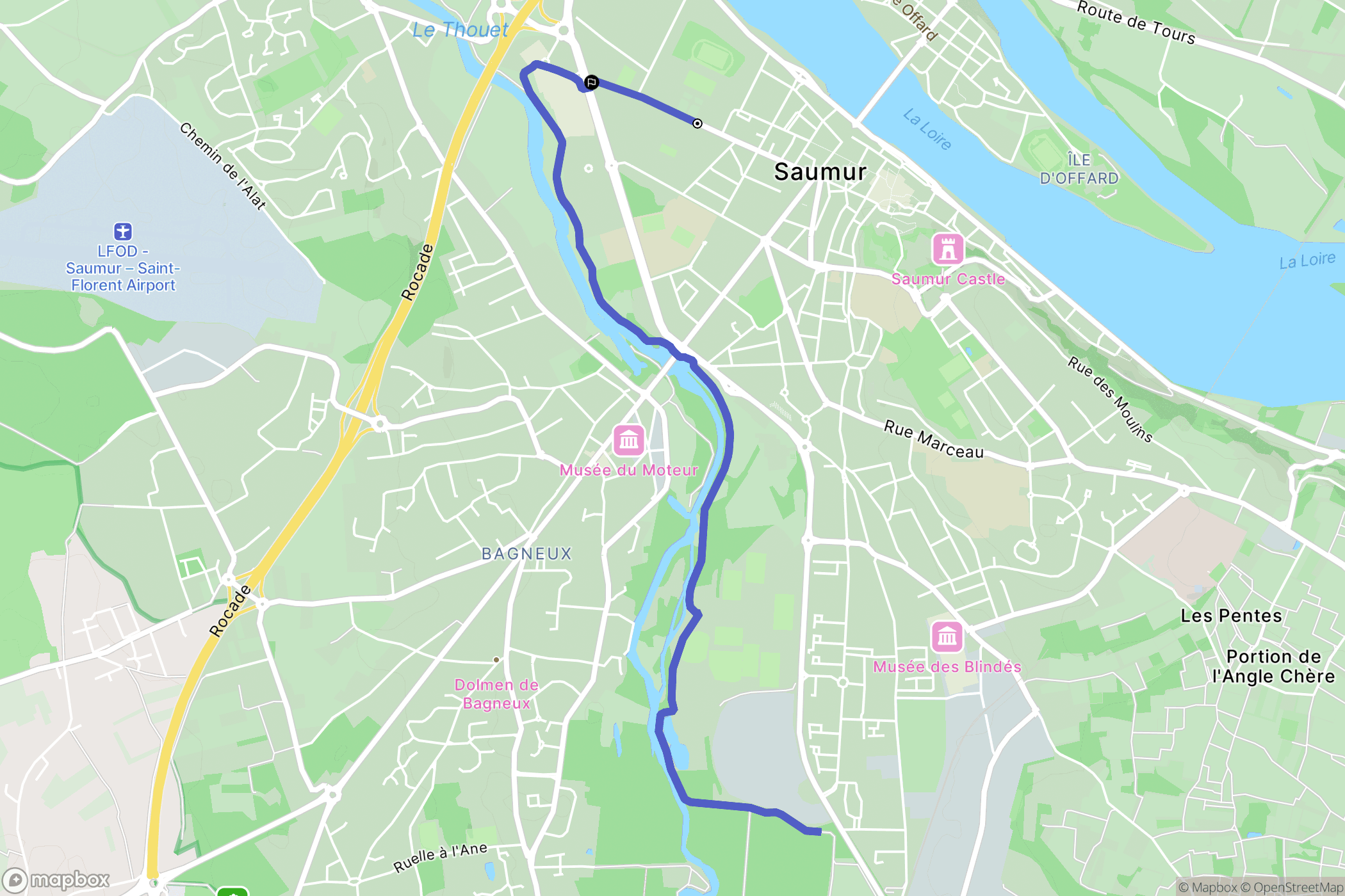 Saumur : carte du parcours de randonnée - France