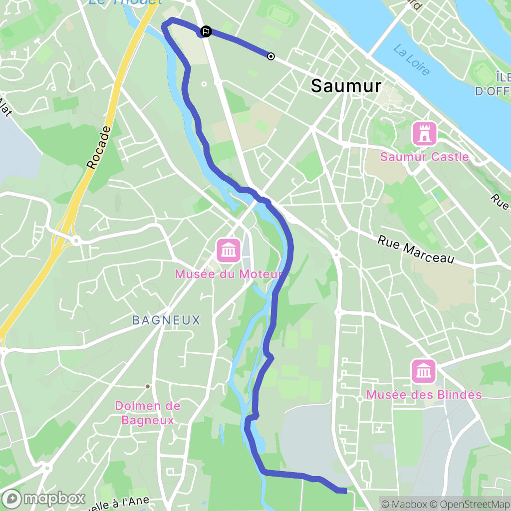 Saumur : carte du parcours de randonnée - France
