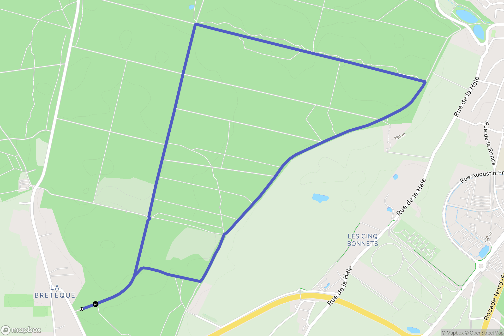 Houppeville : carte du parcours de randonnée - France