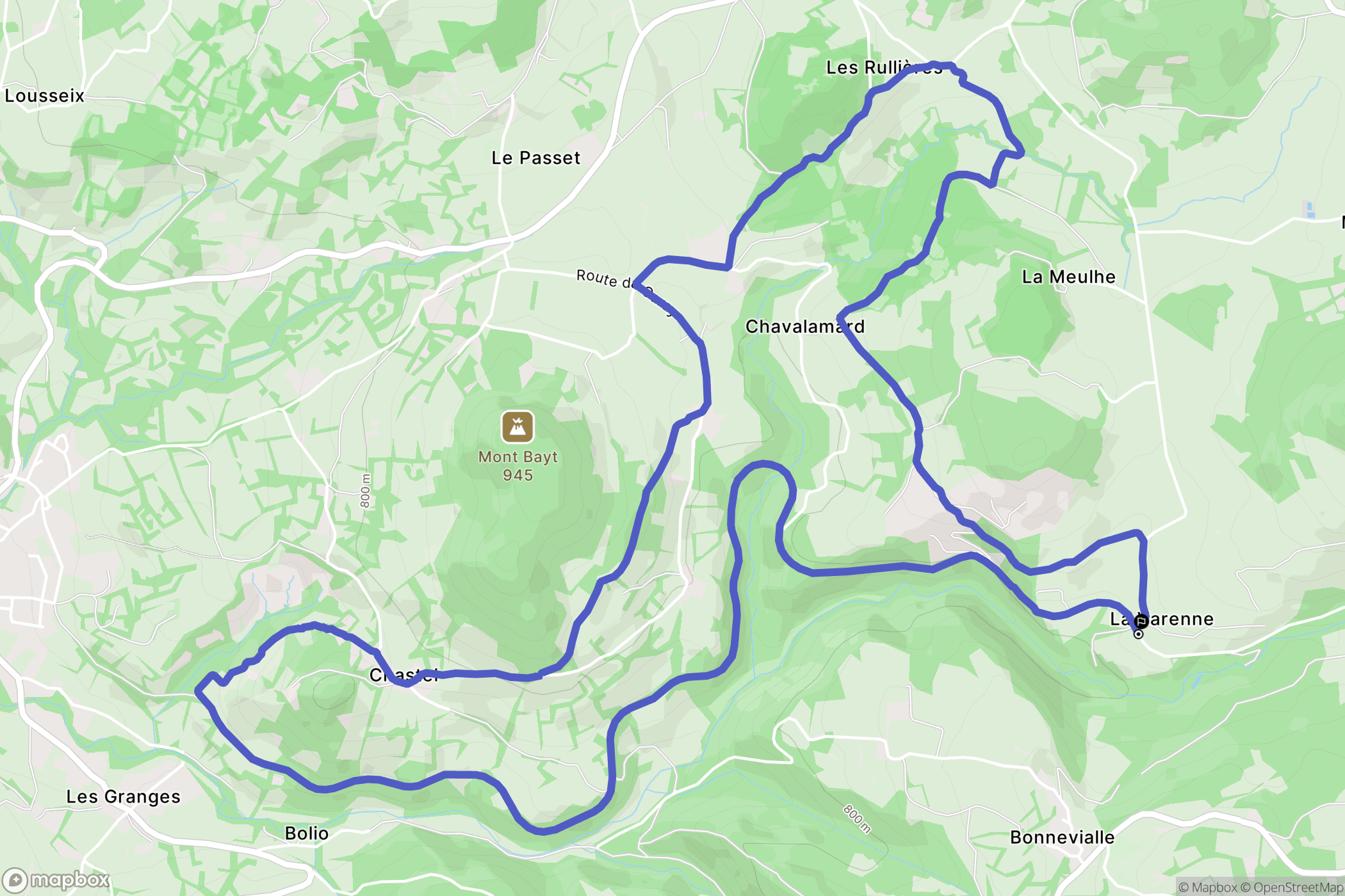 Saint-Julien-du-Pinet : carte du parcours de randonnée - France