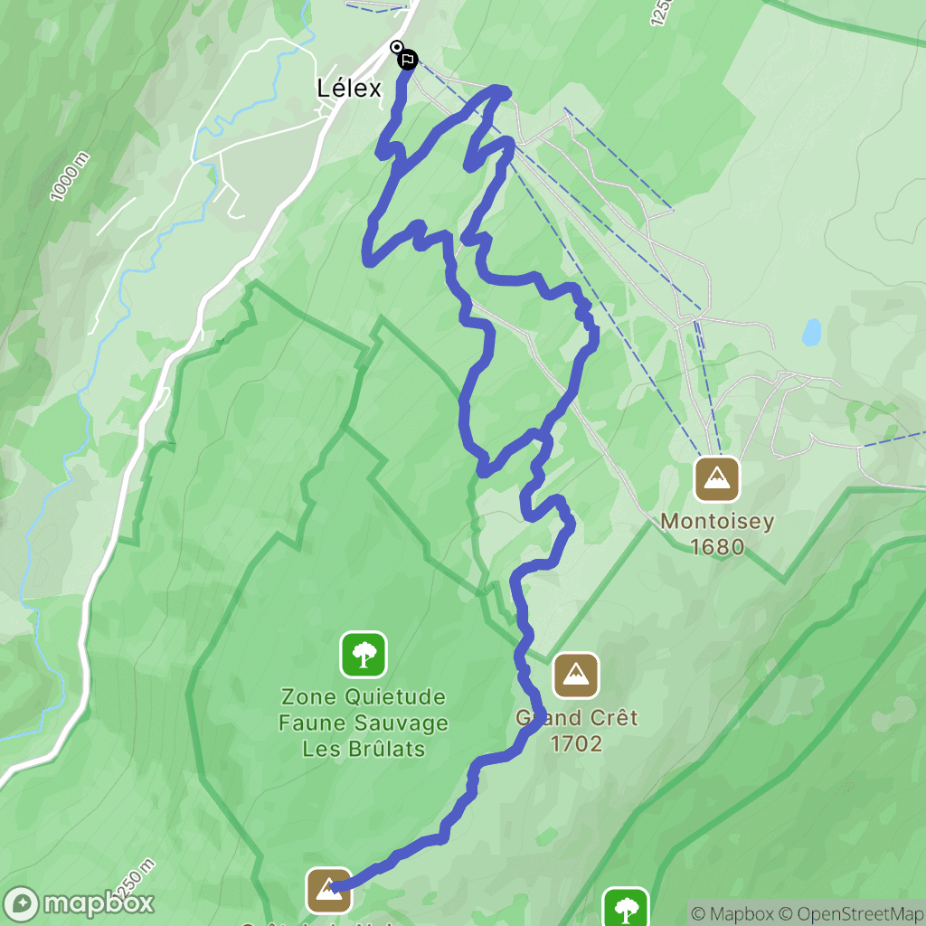 Lélex : carte du parcours de randonnée - France