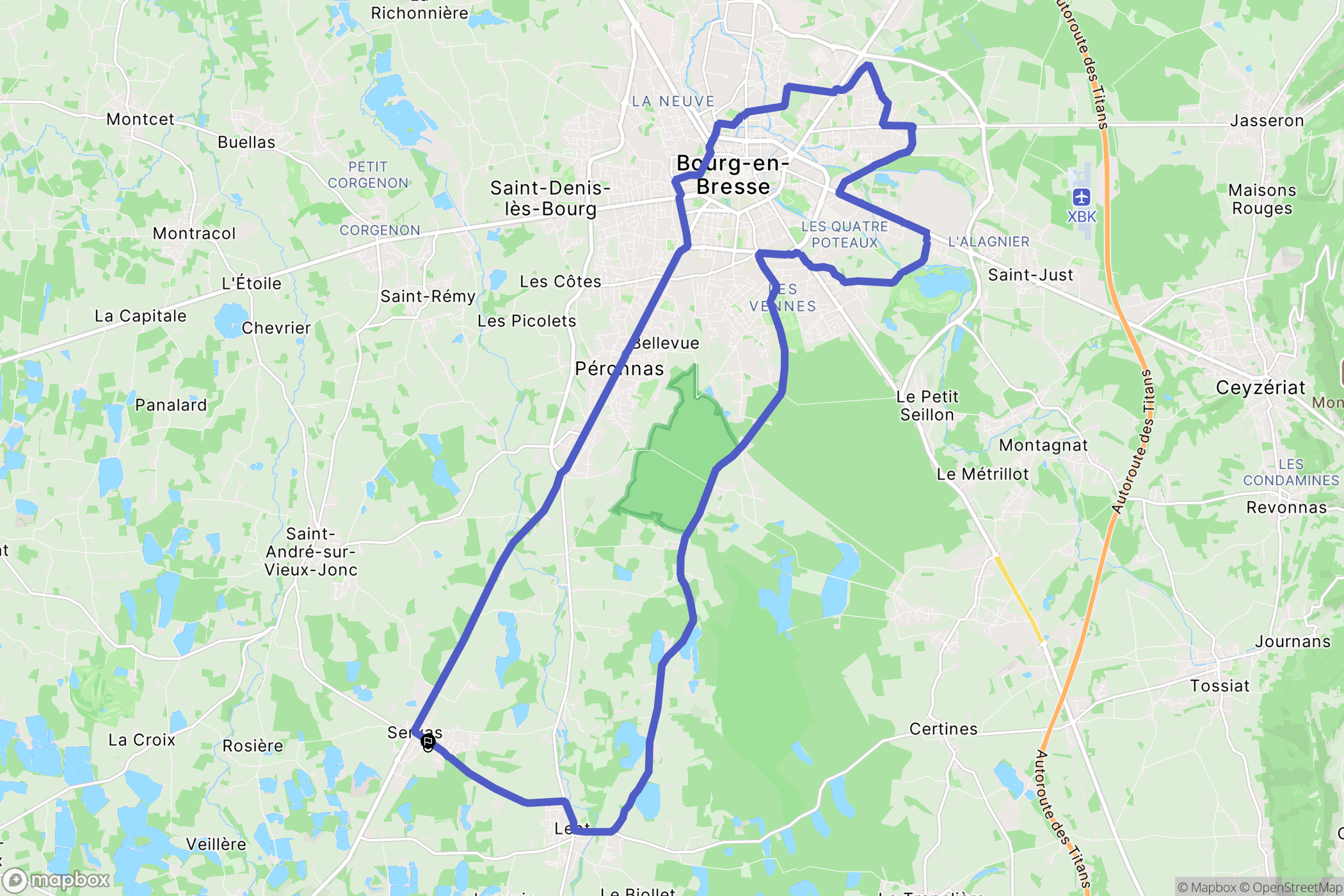 Servas : carte du parcours de randonnée - France