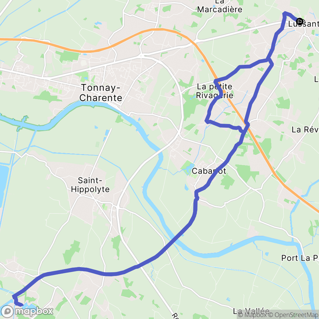 Lussant : carte du parcours de randonnée - France