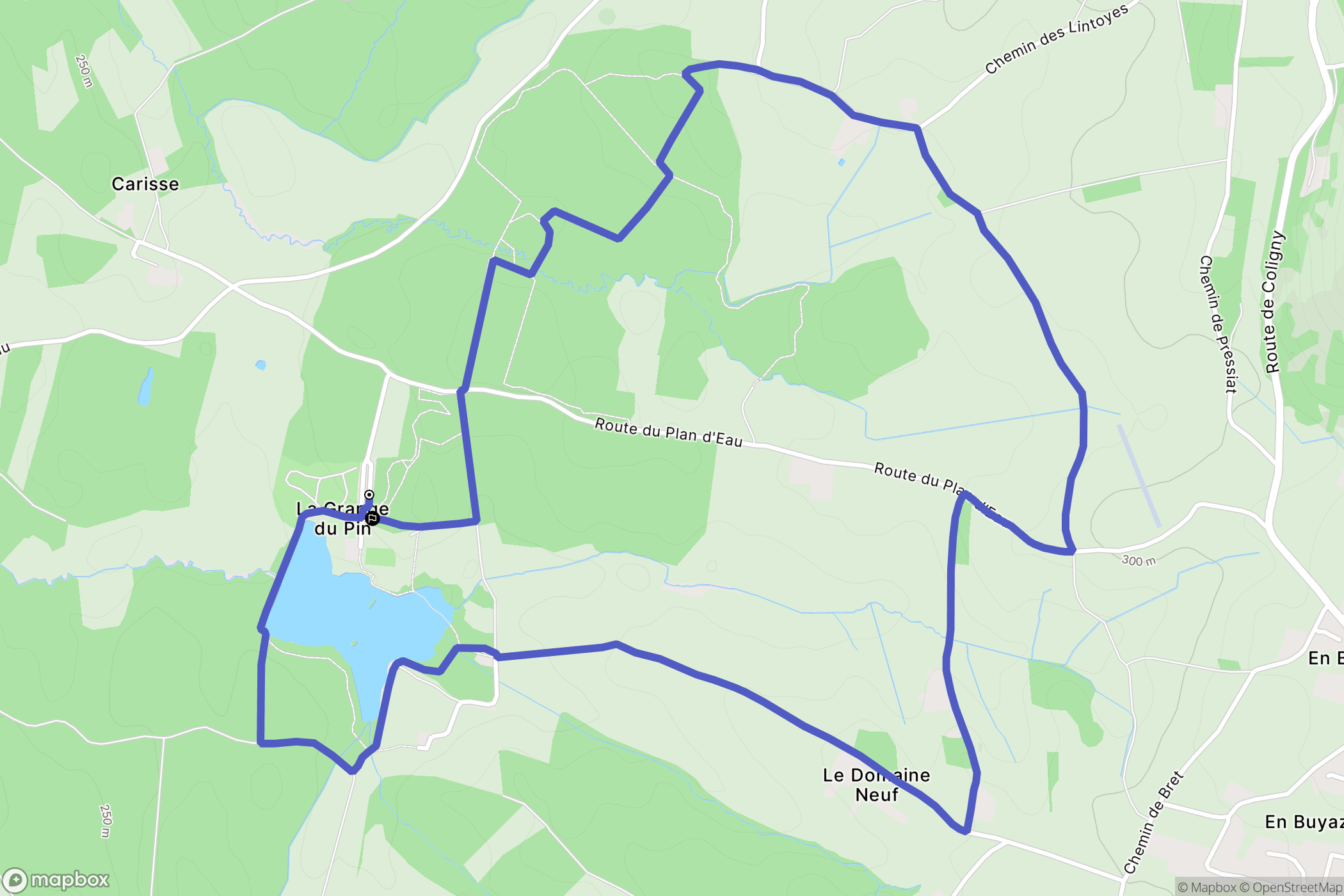 Val-Revermont : carte du parcours de randonnée - France