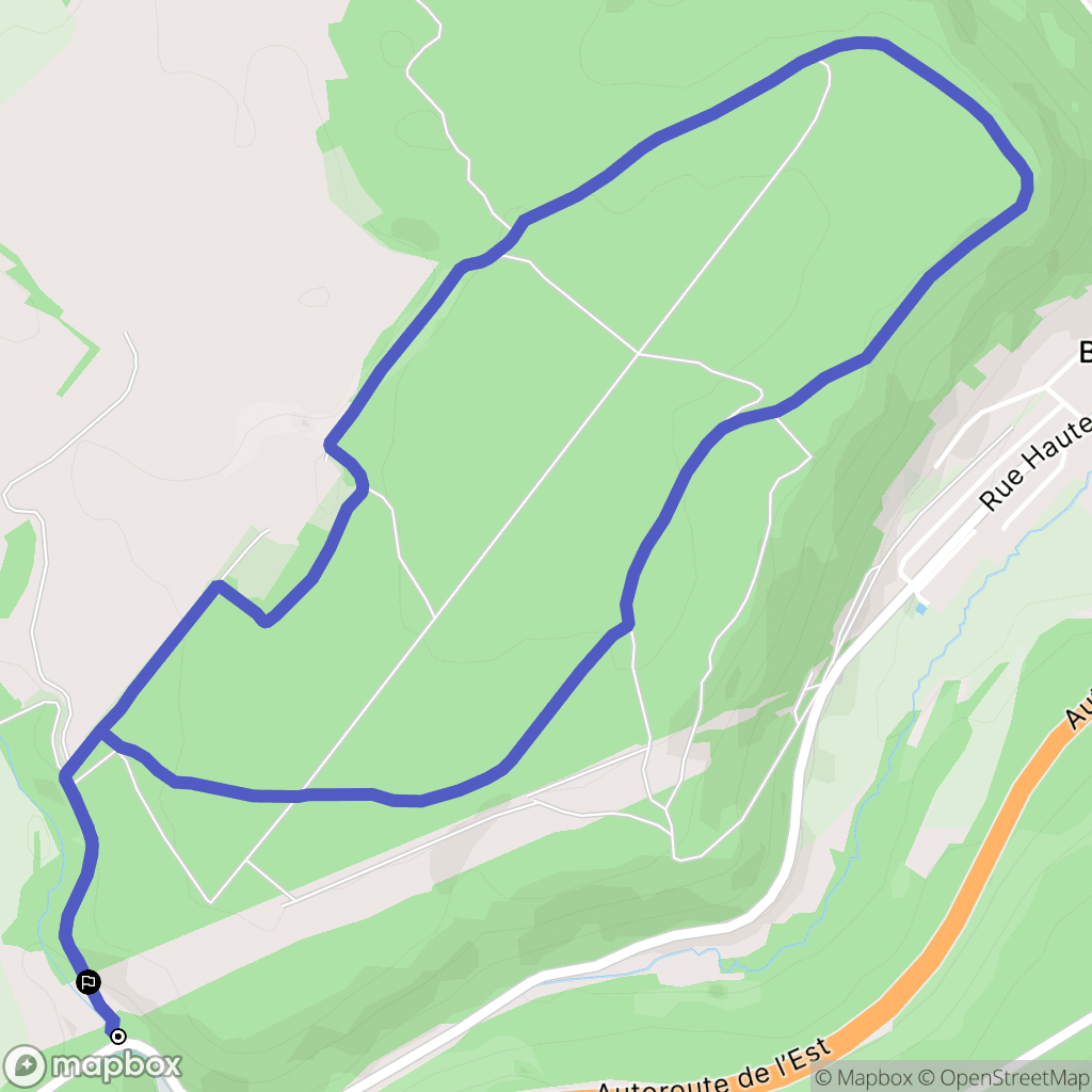 Fèves : carte du parcours de randonnée - France