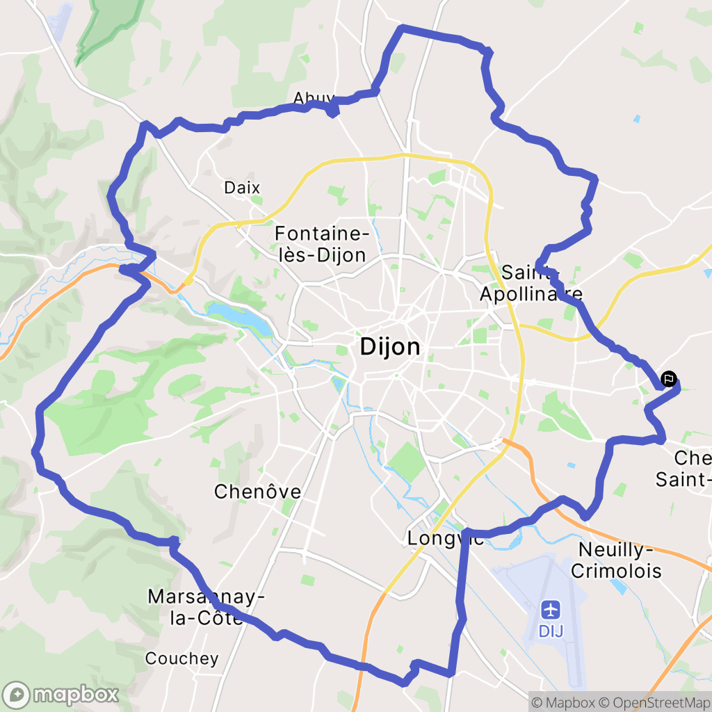 Quetigny : carte du parcours de randonnée - France