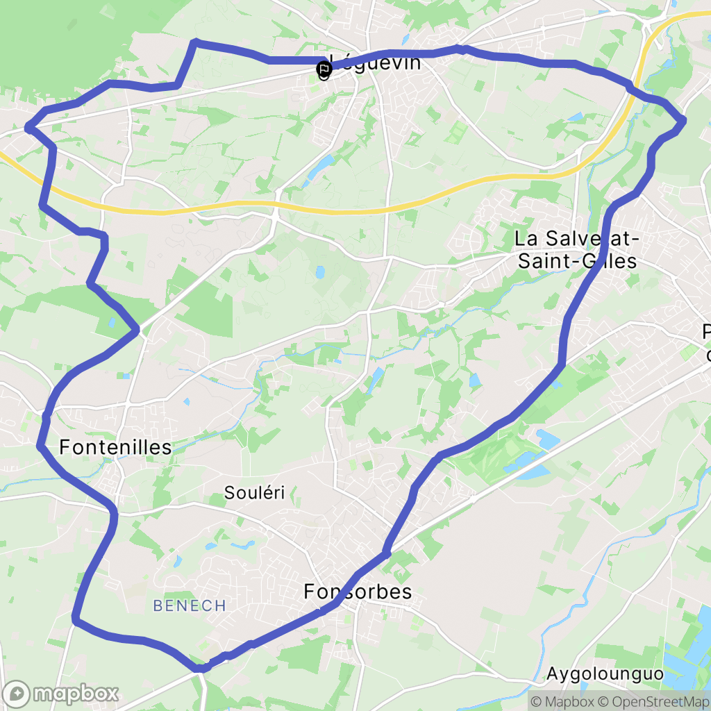 Léguevin : carte du parcours de randonnée - France