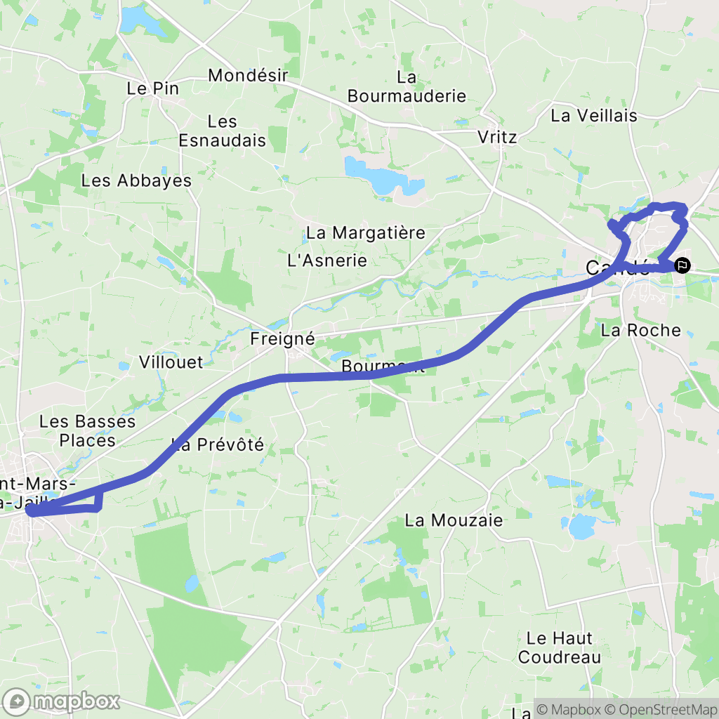 Candé : carte du parcours de randonnée - France