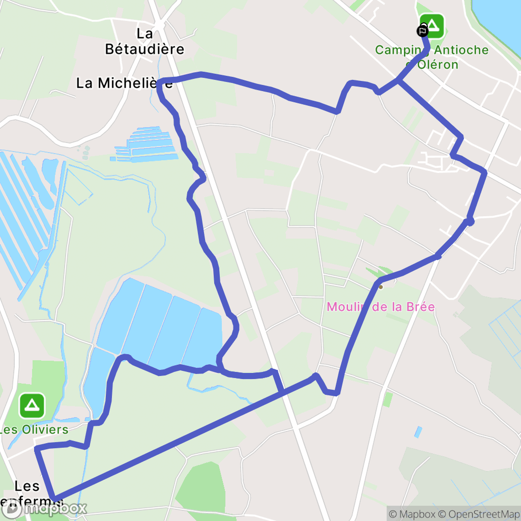 La Brée-les-Bains : carte du parcours de randonnée - France