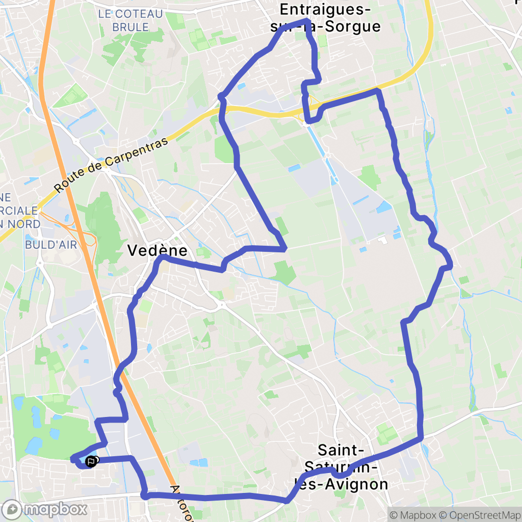 Vedène : carte du parcours de randonnée - France