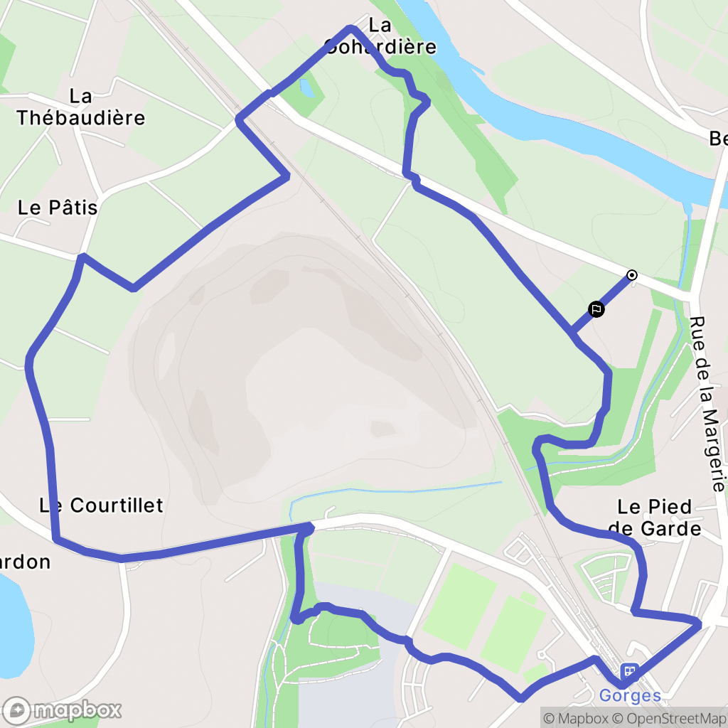 Gorges : carte du parcours de randonnée - France