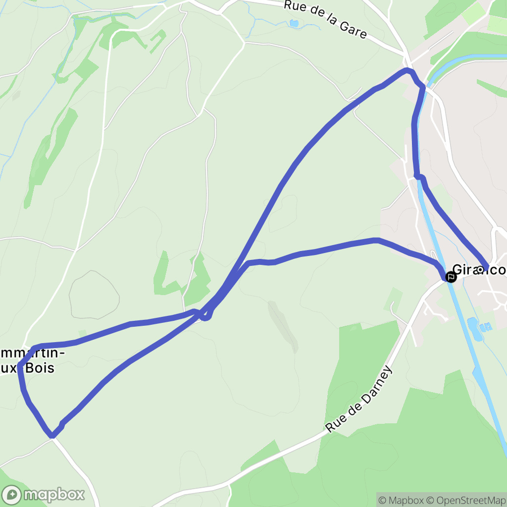 Girancourt : carte du parcours de randonnée - France