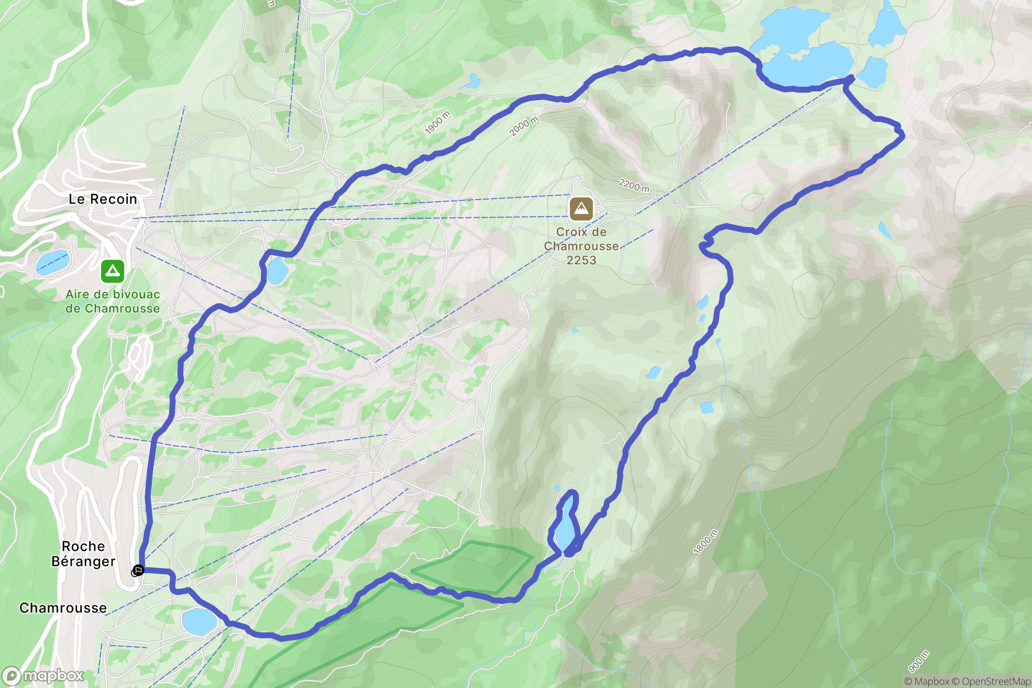 Chamrousse : carte du parcours de randonnée - France