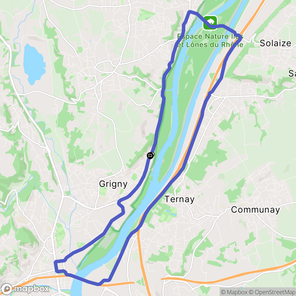 Grigny : carte du parcours de randonnée - France