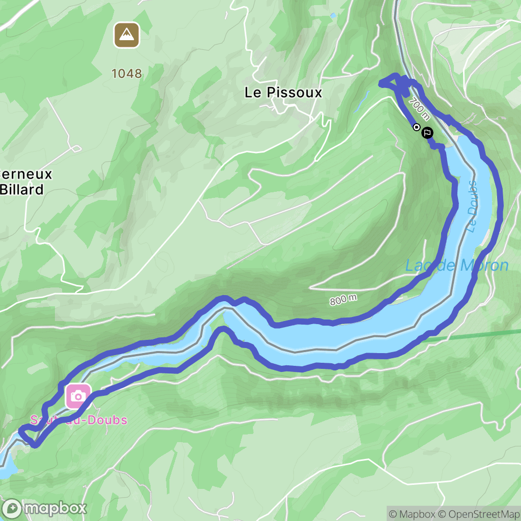 Villers-le-Lac : carte du parcours de randonnée - France