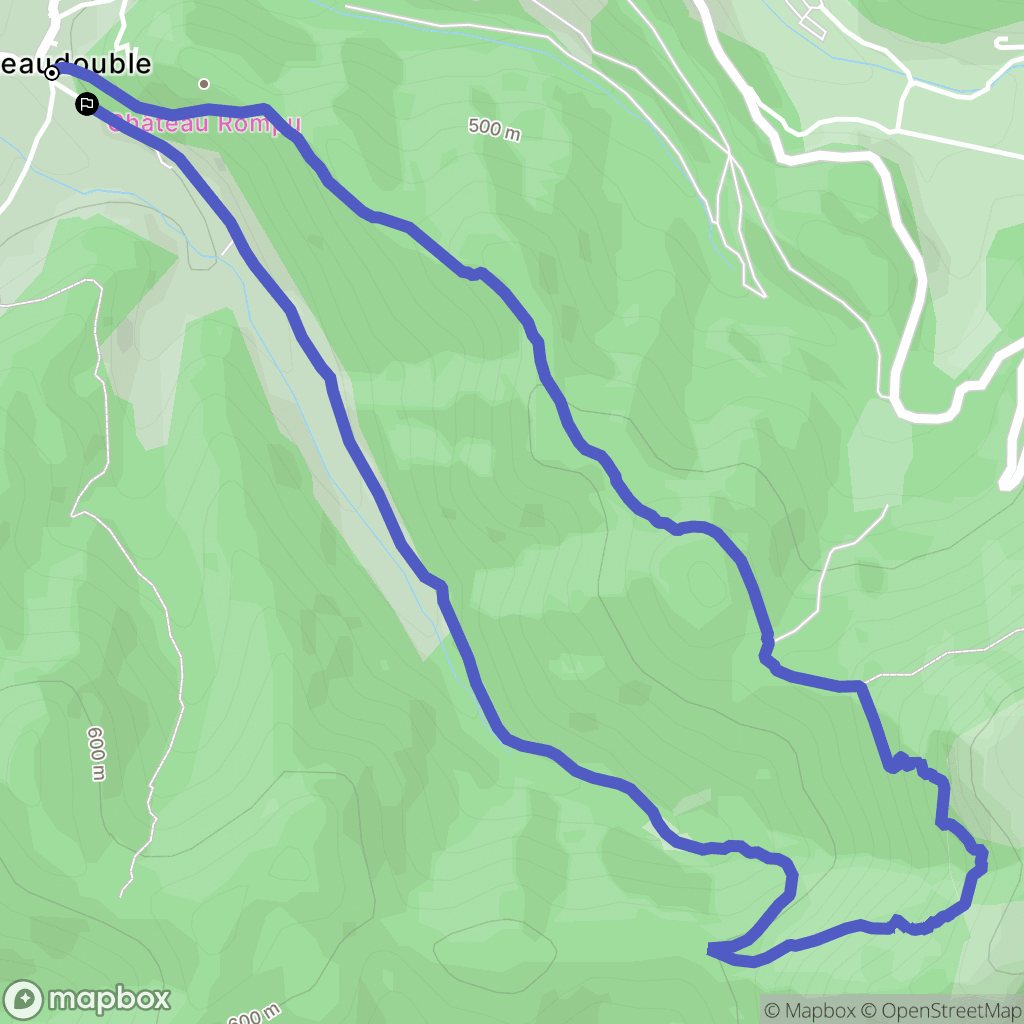 Châteaudouble : carte du parcours de randonnée - France