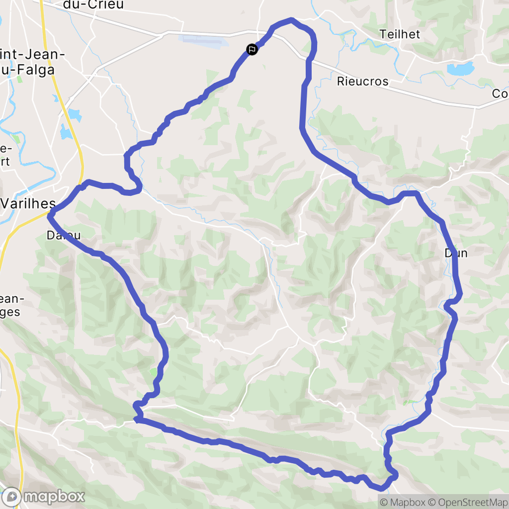 Les Pujols : carte du parcours de randonnée - France