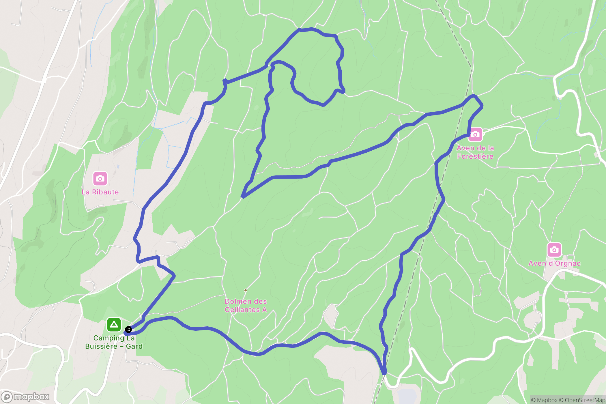 Barjac : carte du parcours de randonnée - France