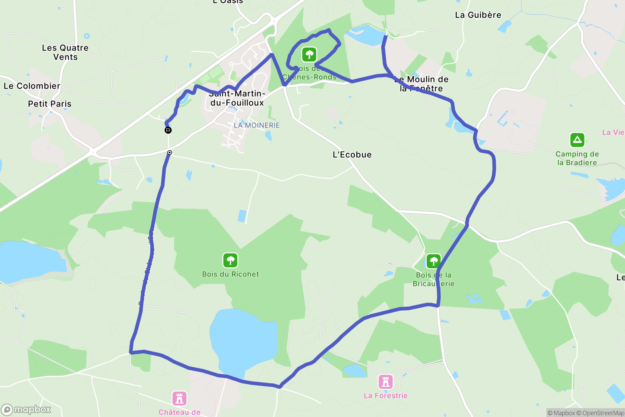 Saint-Martin-du-Fouilloux : carte du parcours de randonnée - France