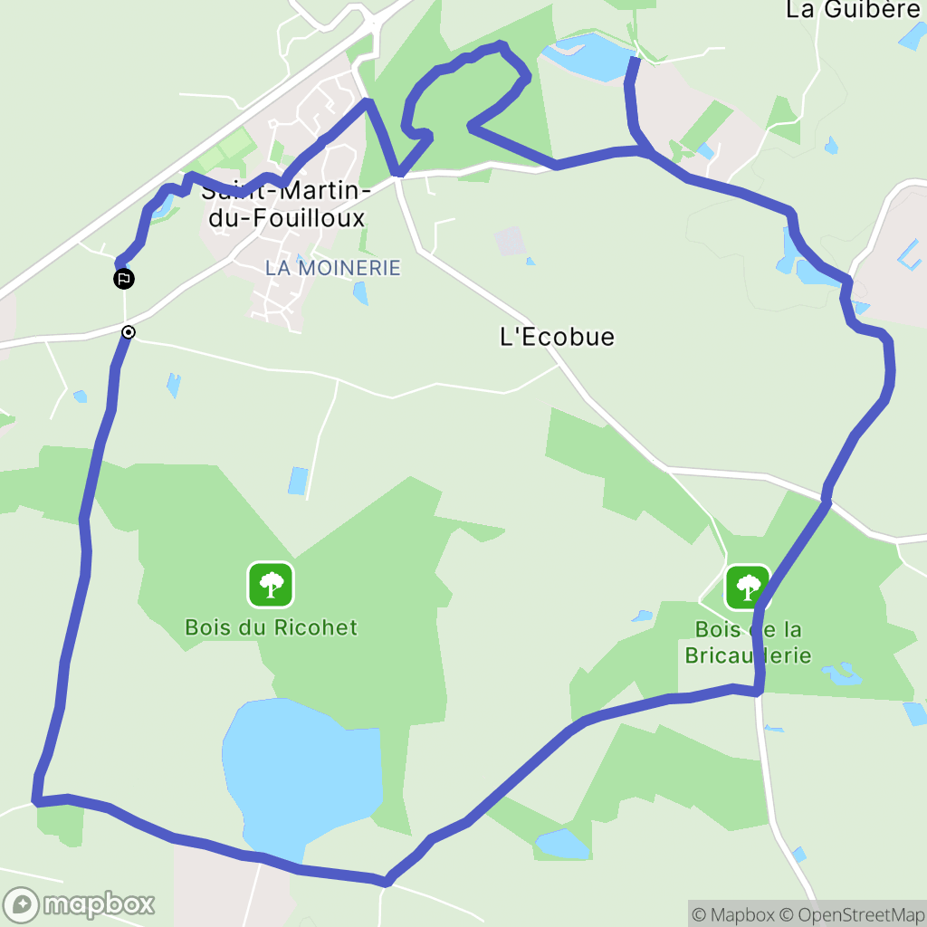 Saint-Martin-du-Fouilloux : carte du parcours de randonnée - France