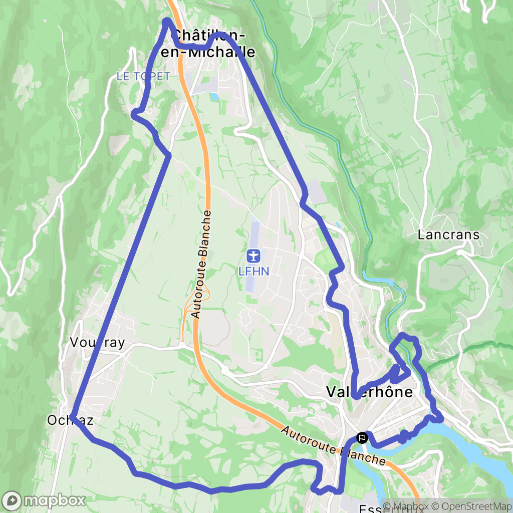 Valserhône : carte du parcours de randonnée - France