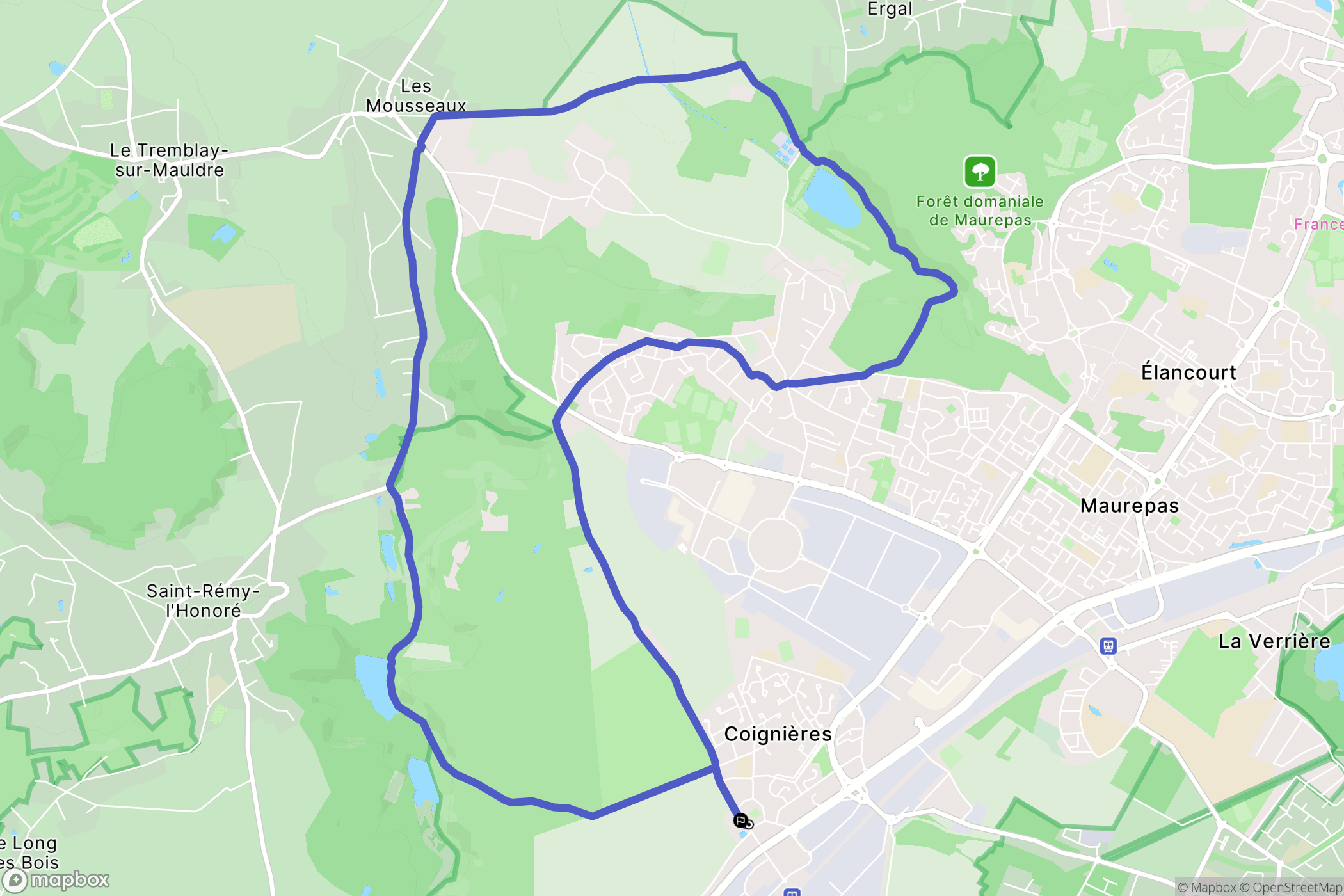 Coignières : carte du parcours de randonnée - France