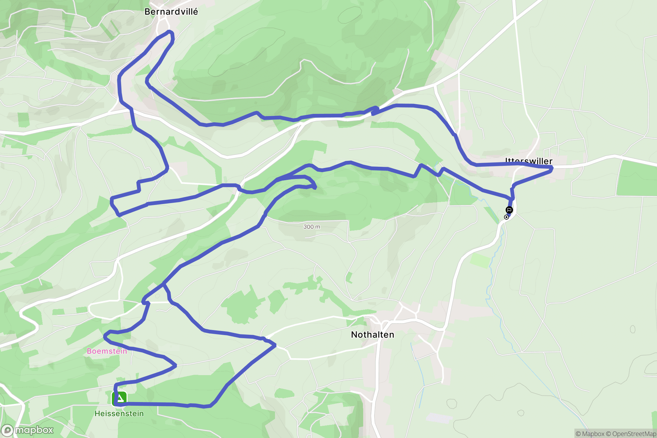 Epfig : carte du parcours de randonnée - France