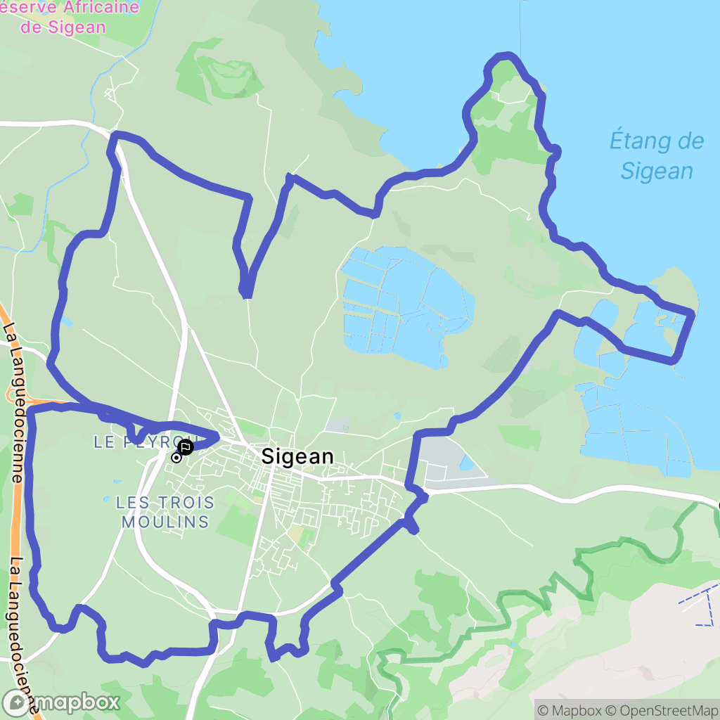 Sigean : carte du parcours de randonnée - France