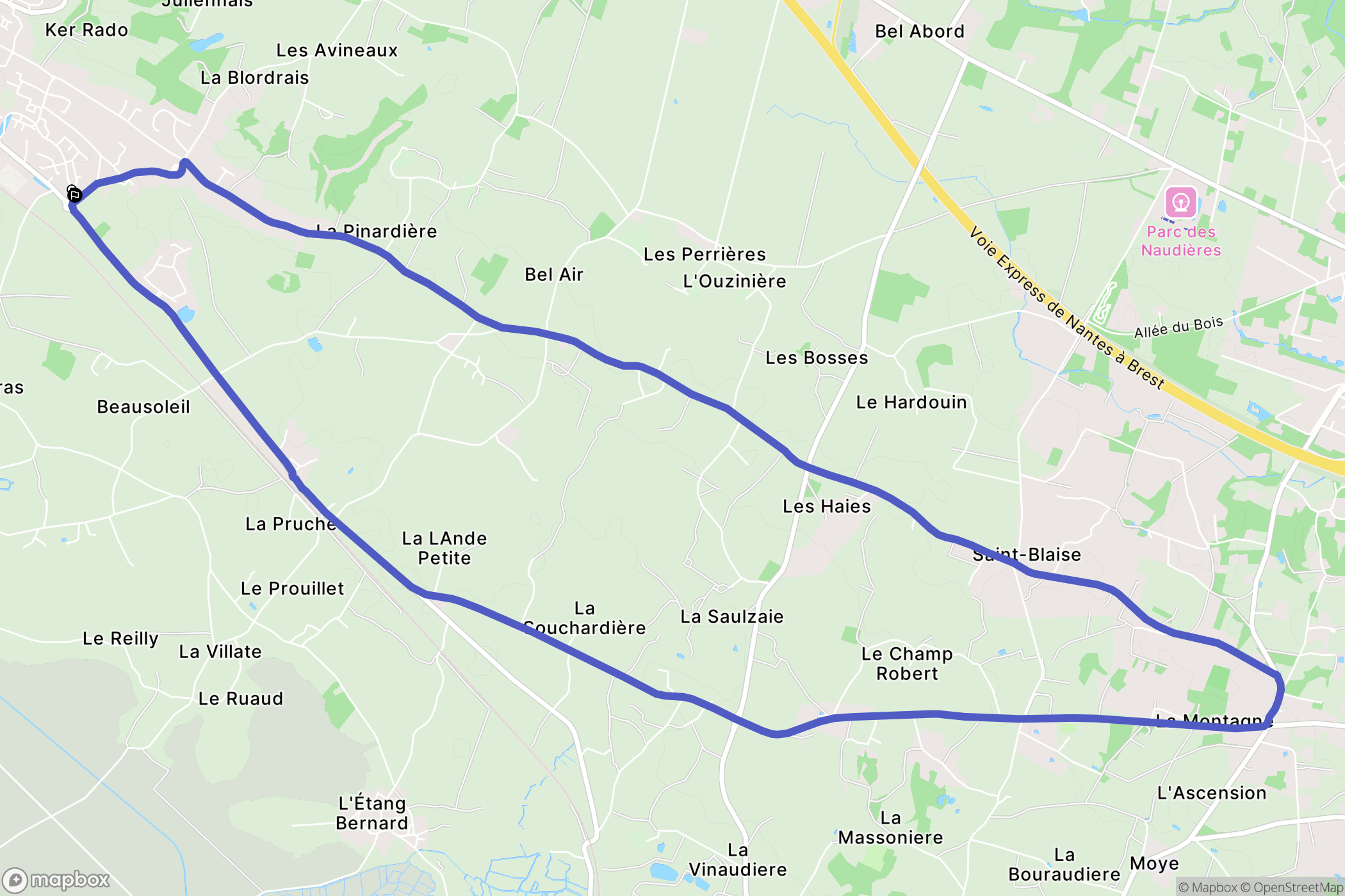 Saint-Étienne-de-Montluc : carte du parcours de randonnée - France