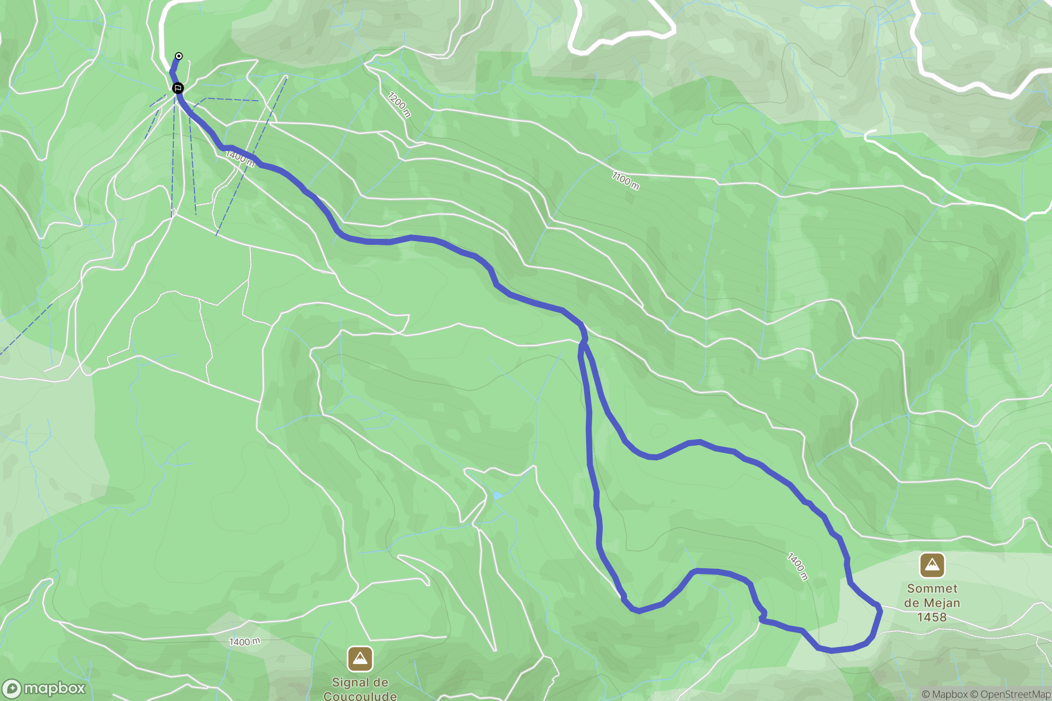 Borne : carte du parcours de randonnée - France