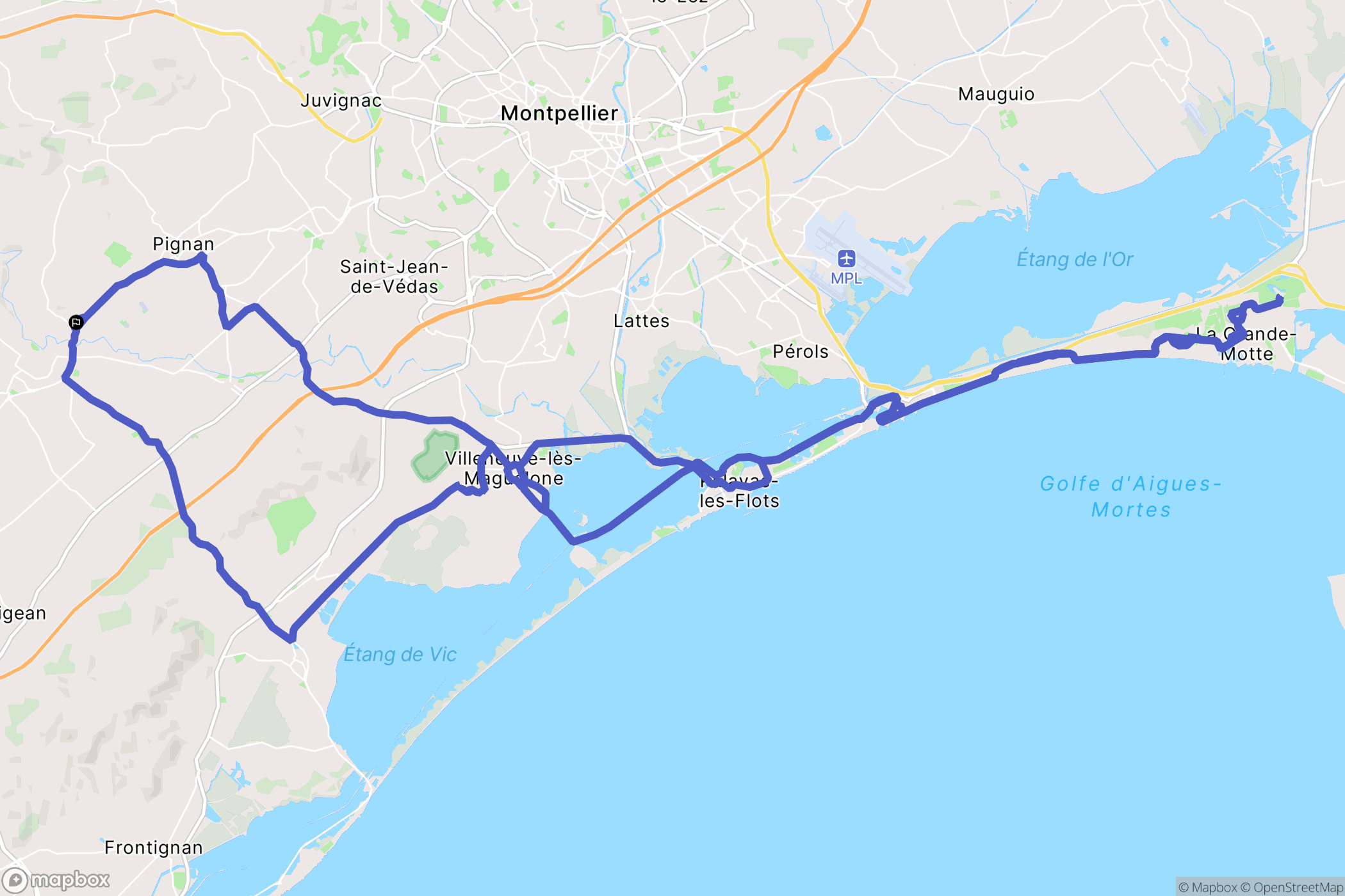 Cournonterral : carte du parcours de randonnée - France