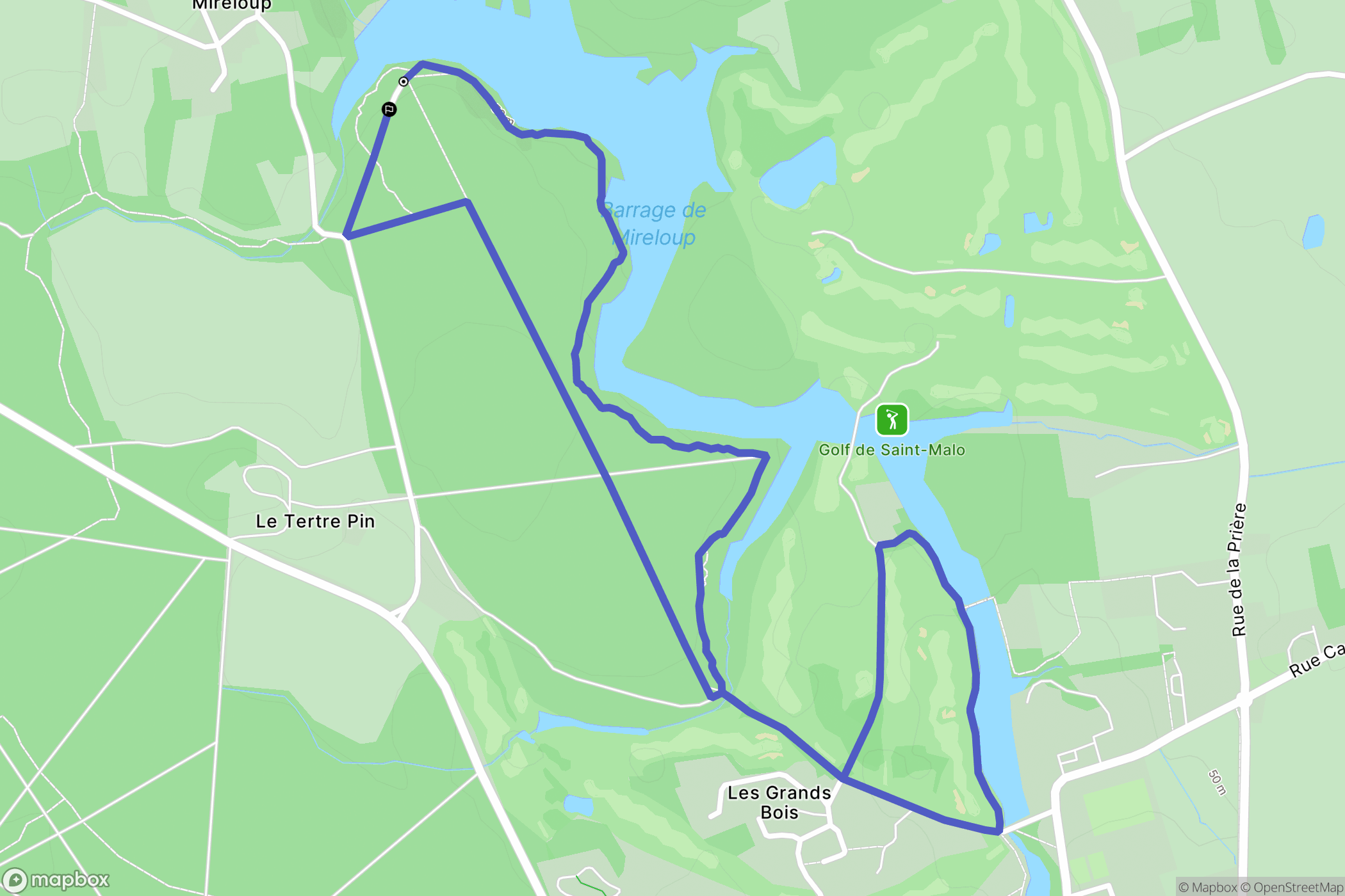 Le Tronchet : carte du parcours de randonnée - France